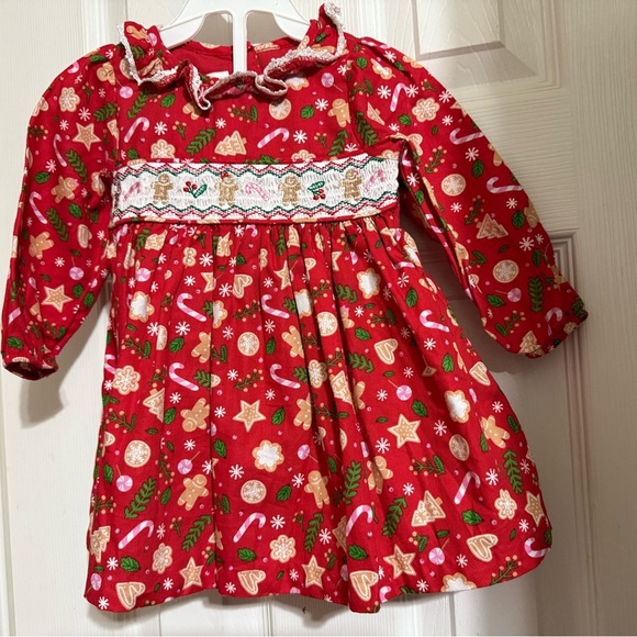 New Bonnie Baby Smocked Christmas address & Diaper Cover - Picture 4 of 10